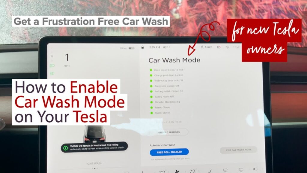 How To Put Tesla In Car Wash Mode