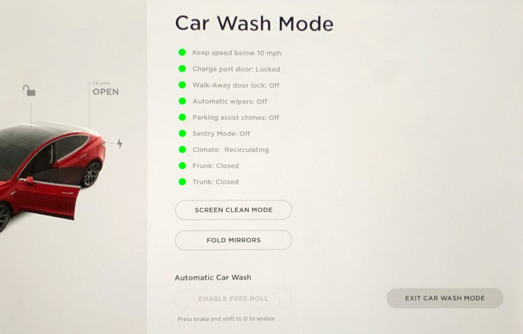 Tesla Car Wash Mode